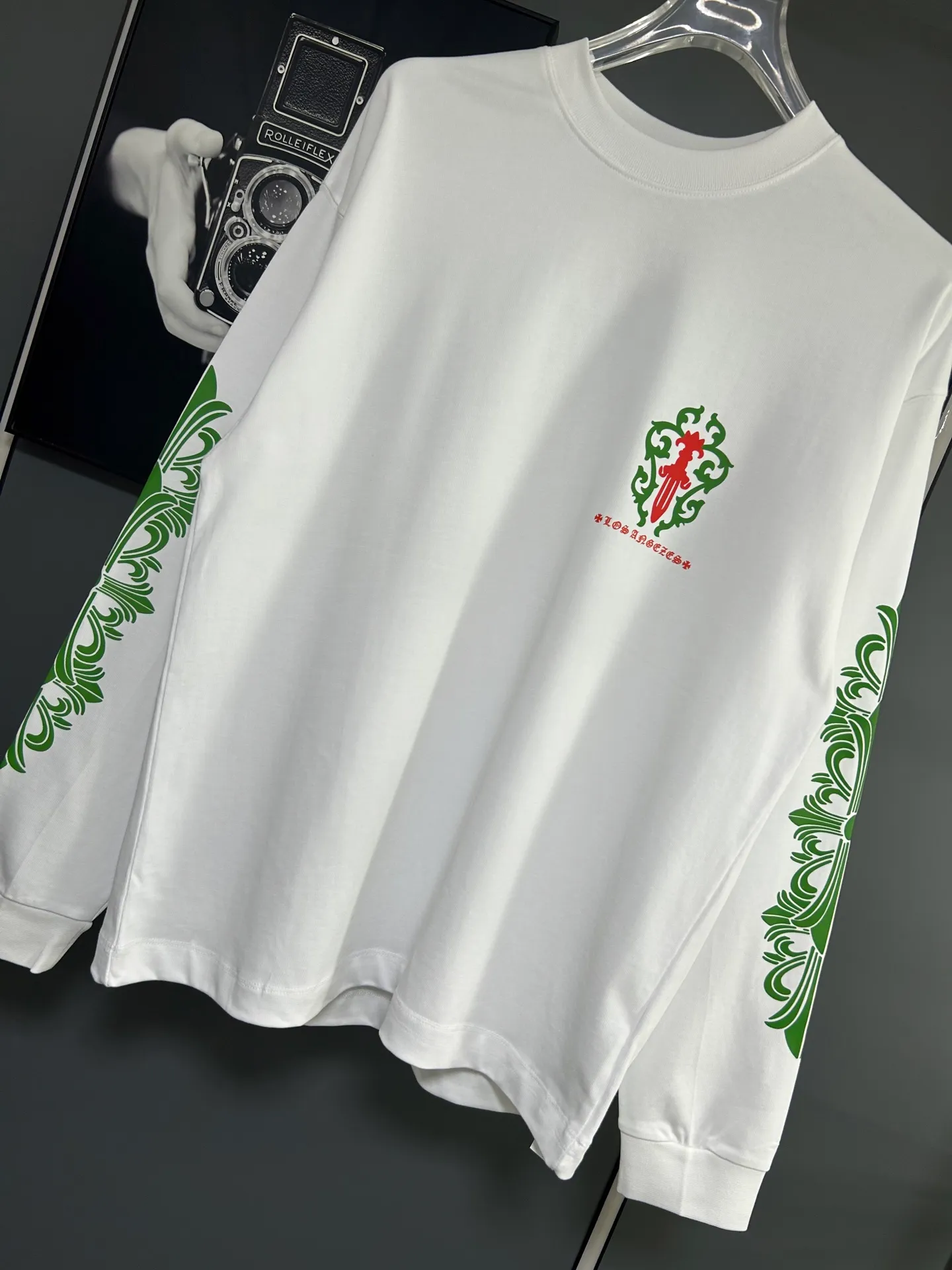 P230 2026 new (exclusive) Chrome Hearts autumn and winter limited edition heavyweight high-weight long-sleeved T-shirt, customized Dreamweaver Yayun ribbed cotton designer concept style Fabric: Heavy 380g Size: S M L XL Color: White